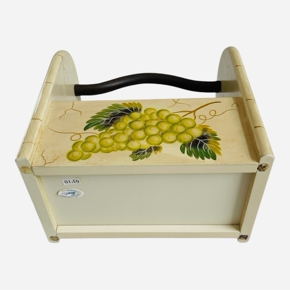 Vintage Handcrafted Ceramic Caddy Grape Design Utensil Holder Caddy Organizer - Picture 5 of 5